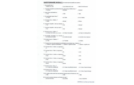 Quizz N°2 sur le judo