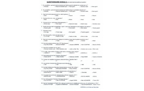 Quizz N°4 sur le judo