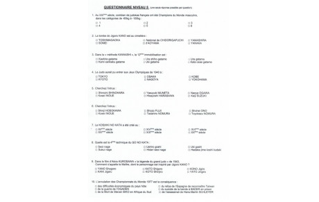 Quizz N°5 sur le judo