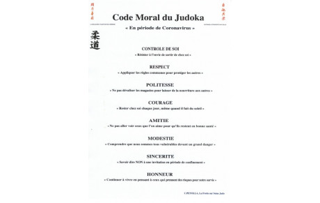 Code moral du judokas &quot;spécial coronavirus&quot;